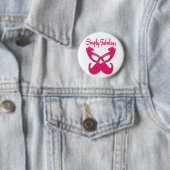 Roze snor en roze bril gewoon verbluffend ronde button 5,7 cm (In situ)