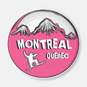 Roze snowboardermagneet van Montreal Quebec Canada Magneet