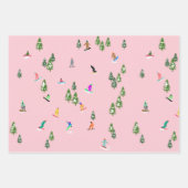Roze snowboarders Illustratie Inpakpapier Vel (Voorkant 2)