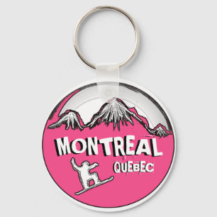 Roze snowboardersleutelhanger van Montreal Quebec Sleutelhanger