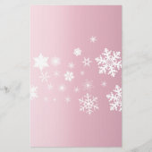 Roze Snowflake Achtergrond Briefpapier (Voorkant)