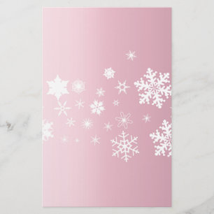 Roze Snowflake Achtergrond Briefpapier