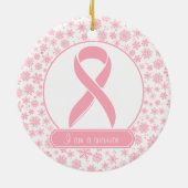 Roze Snowflake Breast Cancer Ornament (Achterkant)