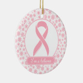 Roze Snowflake Breast Cancer Ornament (Rechts)