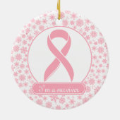 Roze Snowflake Breast Cancer Ornament (Achterkant)