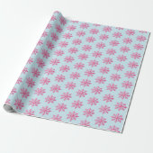 Roze Snowflake Cadeaupapier (Uitgerold)