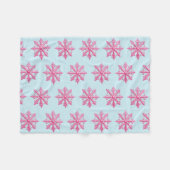 Roze Snowflake Fleece Deken (Voorkant (Horizontaal))
