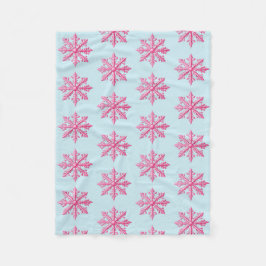 Roze Snowflake Fleece Deken