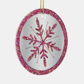 Roze Snowflake Foto Quinceañera Keepomwille Orname Keramisch Ornament (Rechts)