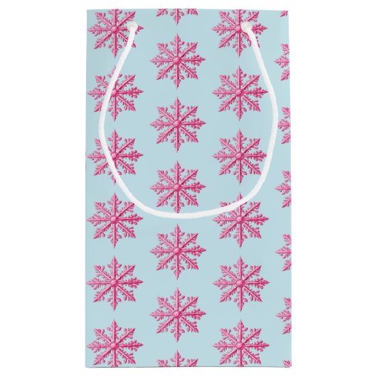 Roze Snowflake Klein Cadeauzakje (Achterkant)