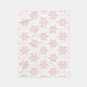 Roze Snowflakes Fleece Blanket