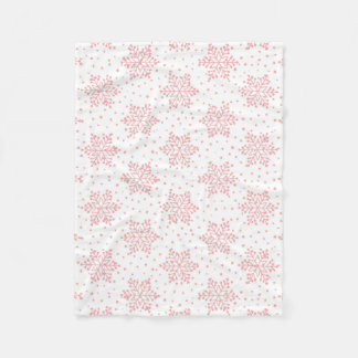 Roze Snowflakes Fleece Blanket