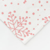 Roze Snowflakes Fleece Blanket Deken (Hoek)
