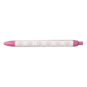 Roze Snowflakes Zwarte Inkt Pen (Voorkant)