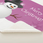 Roze Snowman Winter Kerstmis Sherpa Blanket Sherpa Deken (3/4)