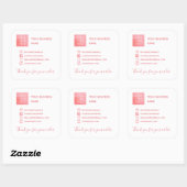 Roze Social Media & Logo Dank u Vierkante Sticker (Vel)