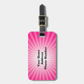 Roze Softball Bagagelabel (Voorkant verticaal)