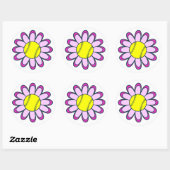 Roze Softball Meisje Ronde Sticker (Vel)