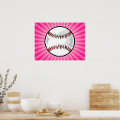Roze Softball Poster (Keuken)