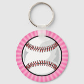 Roze Softball Sleutelhanger (Voorkant)