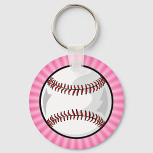 Roze Softball Sleutelhanger