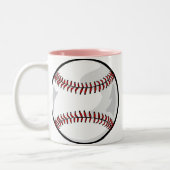 Roze Softball Tweekleurige Koffiemok (Links)