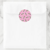 Roze sokaap ronde sticker (Tas)