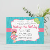 Roze Spa Birthday Uitnodiging (Staand voorkant)