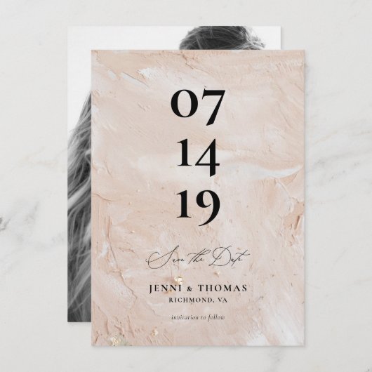 Roze sparen de Datum Aankondiging (Voorkant / Achterkant)