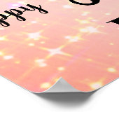  roze sparkle 30th Birthday Name Poster (Hoek)