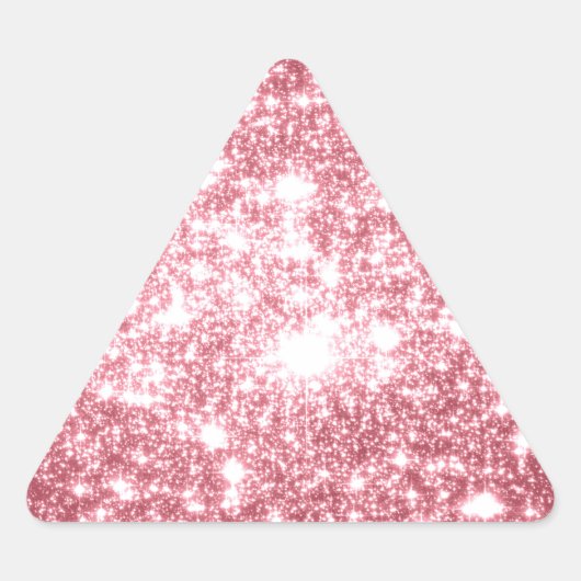 Roze Sparkle Driehoek Sticker (Voorkant)
