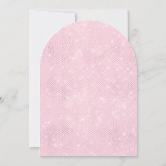 Roze Sparkle Glam Quinceañera Balloon Uitnodiging (Achterkant)