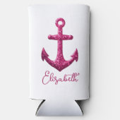 Roze Sparkle Glitter Nautisch Zeilanker Naam (Voorkant)