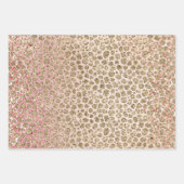 Roze Sparkle Gold Leopard Print Inpakpapier Vel (Voorkant)