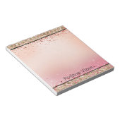 Roze Sparkle Gold Leopard Print Notitieblok (Schuin)