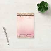 Roze Sparkle Gold Leopard Print Post-it® Notes (Kantoor)