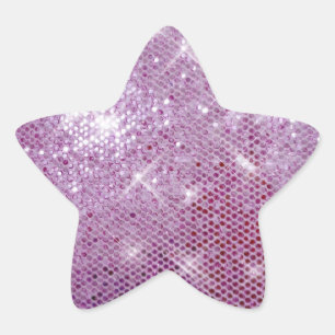 Roze Sparkle-look Ster Sticker