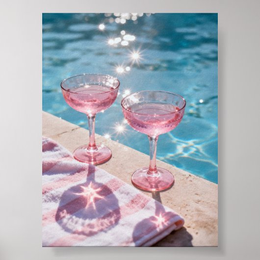 Roze Sparkle Poolside Print (Voorkant)