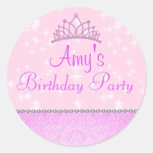 Roze Sparkle Princess Sticker (Voorkant)