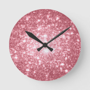 Roze Sparkle Ronde Klok