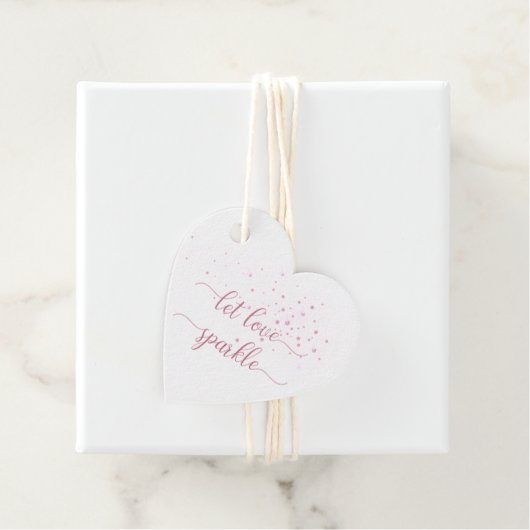 Roze Sparkles Laat Liefde Sparkle Bruiloft Dank u Bedankjes Labels (In situ)