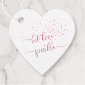 Roze Sparkles Laat Liefde Sparkle Bruiloft Dank u Bedankjes Labels (Voorkant)