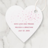 Roze Sparkles Laat Liefde Sparkle Bruiloft Dank u Bedankjes Labels (Achterkant)