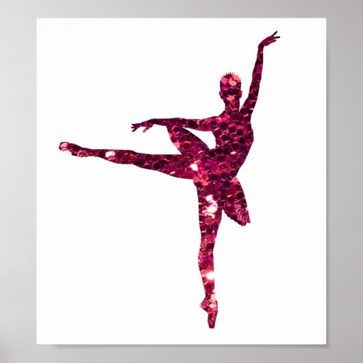 Roze Sparkly Ballerina Poster (Voorkant)