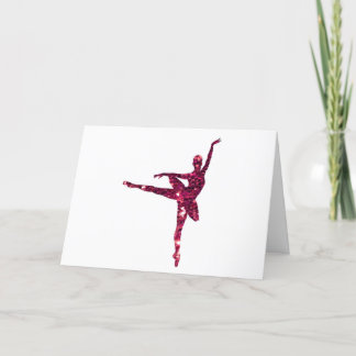 Roze Sparkly Ballerina Verjaardag Kaart