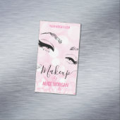 Roze Sparkly Make-up Artiest Glamour Bokeh Sequin  Magnetisch Visitekaartje (Voorbeeld)