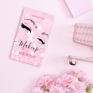 Roze Sparkly Make-up Artiest Glamour Bokeh Sequin  Visitekaartje