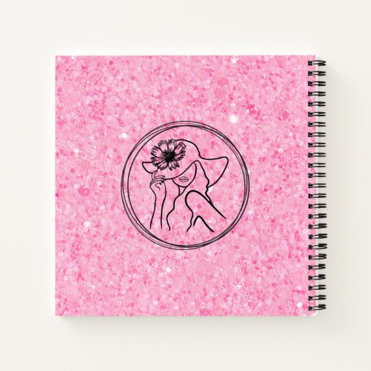 Roze Sparkly Notitieboek met Coquette Model (Achterkant)