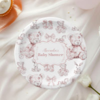 Roze Speelgoed Toile De Jouy Baby shower
