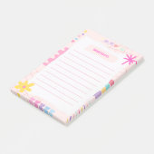 Roze Speelse Doodle Post-it® Notes (Schuin)